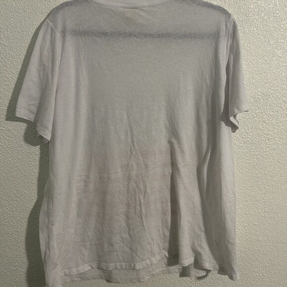 Life elsewhere- white flag acid wash T-shirt, size 1X - Picture 5 of 5